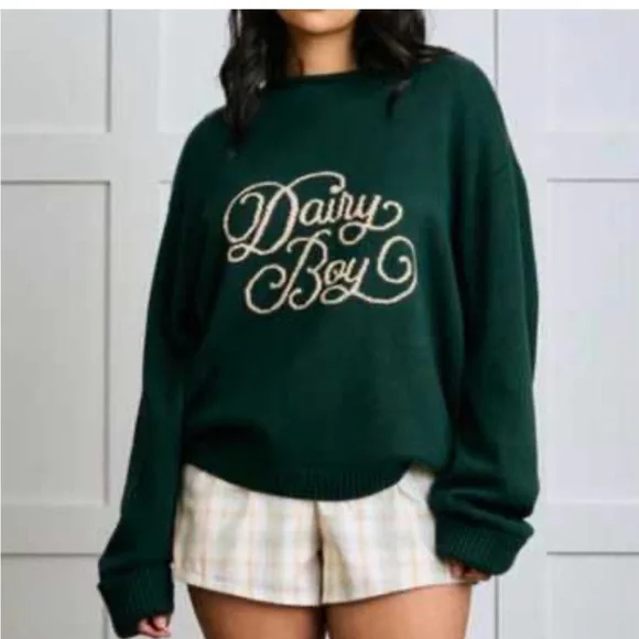 Dairy boy Dark green sweater size XS - Picture 1 of 6